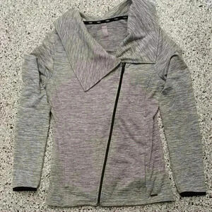 Hyba Grey  Zip Up with asymmetrical collar